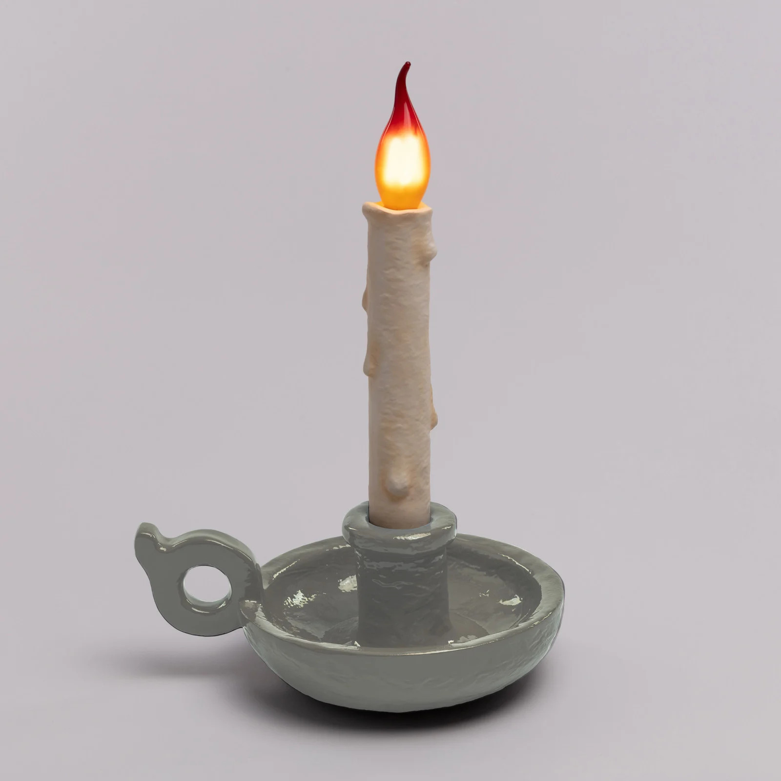 Seletti Grimm Bugia Blow ToGo tafellamp met LED en oplaadbare batterij - Grijs