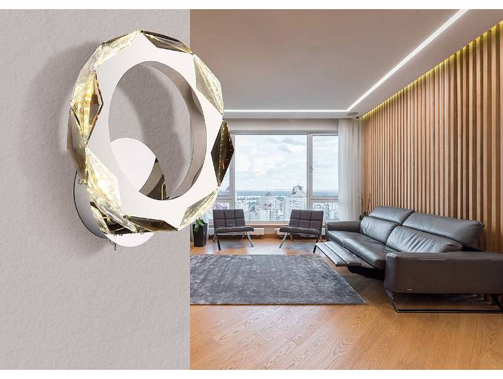Applique murale LED Karilion Ø 24cm Transparent/Argenté Matériau : Métal, Matière plastique Surface en métal : Chromé Type de matière