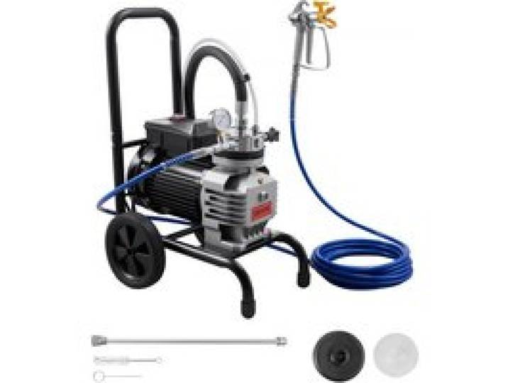 VEVOR Membran-Airless-Farbspritzgerät 1800 W, Rollbares Farbspritzgerät mit 22,75 MPa Hochdruck, 10 m Hochdruckschlauch, Reinigungsnadel und Bürste, für DIY-Sprüharbeiten im Innen- und Außenbereich
