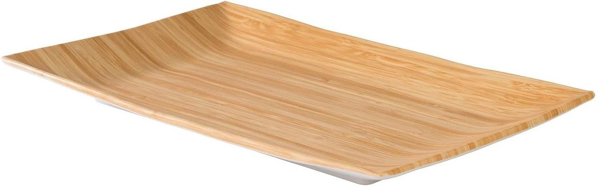 APS 84808 Dienblad Bamboo wit/beige melamine B/D/H: 34,5 x 21,5 x 3 cm