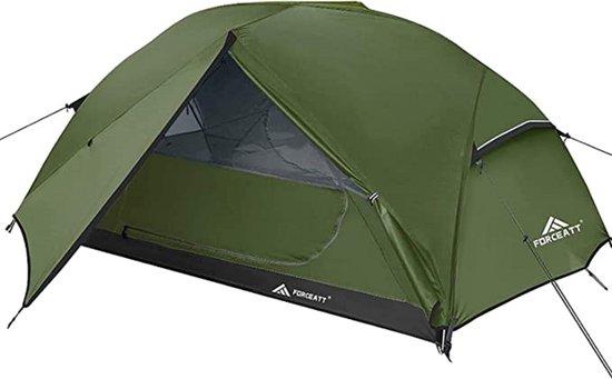Unyqoos 2-Personen Campingzelt - wasserdichtes, leichtes Kuppelzelt 225×135 cm, Innenhöhe 110 cm, 2,5 kg, 68D Polyester mit 220T-Beschichtung, 2 D-Türen & 2 Vorzelte
