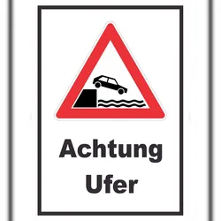 HB-Druck Achtung Ufer Schild A1 (594x841mm)