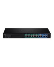 TRENDnet TPE 1620WSF Switch L2+ Smart 16 x 10/100/1000 PoE+ + 4 x Shared Gigabit SFP an Rack montierbar 370 W (TPE-1620WSF)