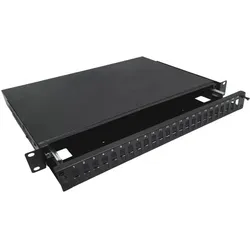 Alantec Šviesolaidinė teleskopinė sujungimo dėžė 24xSC duplex 19 "1U su tvirtinimo priedais (droseliais, juo, Server Zubehör, Schwarz
