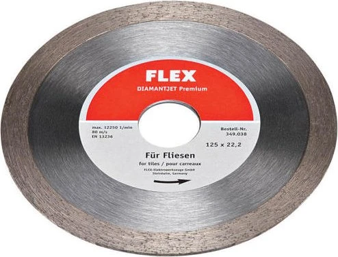 Flex 349038 Diamanttrennscheibe Durchmesser 125 mm Bohrungs-Ø 22.2 mm Fliesen (349038)