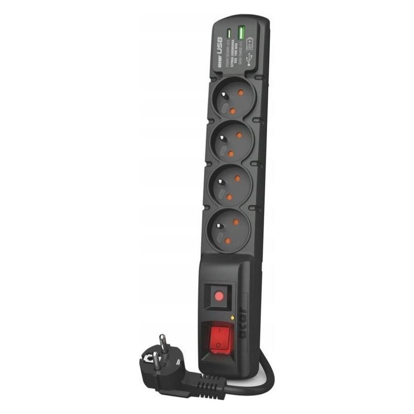 Acar Surge Protector F4 USB A+C 4x French Pd (4x, USB-A, USB-C, 1.50 m) (W2440)