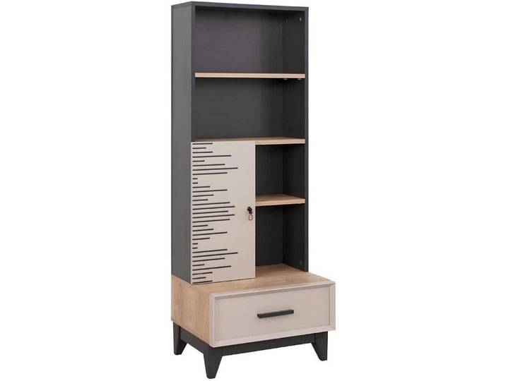 Xlmoebel Kinderregal Grau lackiertes Regal aus Holz für Bücher im Kinderzimmer, Hergestellt in Europa