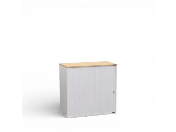 Rollladenschrank Tradingzone GO Swiss 80.0 x 40.0 cm, 2 Ordner hoch, Weiss/Buche, Neu - Optimale Raumnutzung