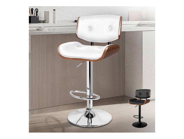 LuxusKollektion Barhocker Küchenhocker höhenverstellbar 360 Grad drehbar PU Weiß