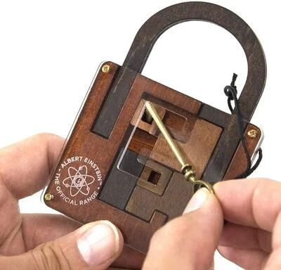 Inspired Living High Difficulty IQ Lock Puzzle Wooden Brainteaser Classic Wooden Brain Teaser Puzzle For Focus & Problem Solving High Difficulty IQ Lock Puzzle Wooden Brainteaser Classic Wooden Brain Teaser Puzzle For Focus & Problem Solving