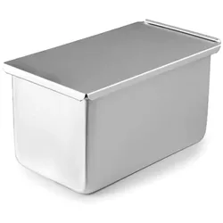 Ibili Aluminium-Brotkasten mit Deckel, 19 cm, 2,3 L, Backform, Silber
