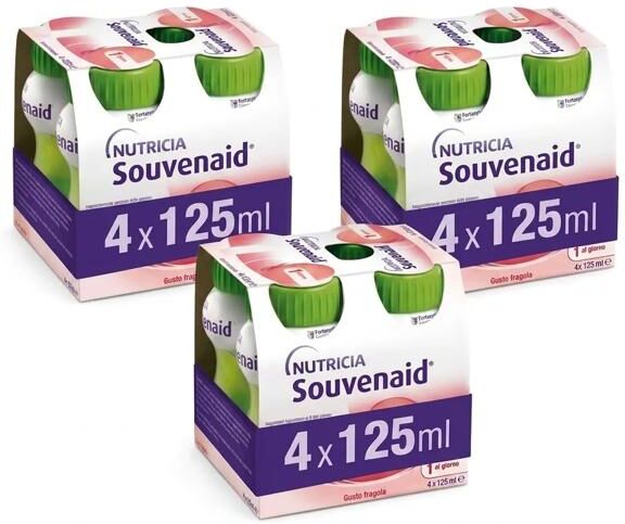 Souvenaid TRIPACCO Alimento Dietetico a Fini Medici Speciali Gusto Fragola 3 Confezioni da 4x125 ml