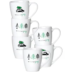 Ritzenhoff & Breker, Tasse, Winter Joy Green Henkelbecher (360 ml, 6x)