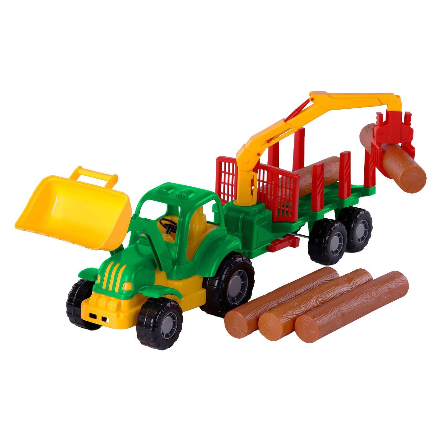 Polesie Cavallino Classic Traktor mit Anhänger und Holz, 61 cm (43695941)