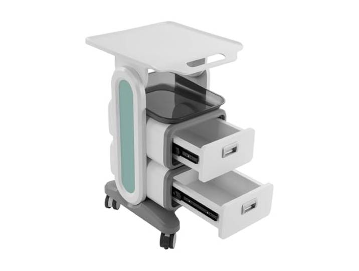 Medizinischer Wagen mit 2 Schubladen,60kg Belastbarer Laborwagen Medizinwagen Rollbarer Friseurwagen SchöNheit Arbeitswagen Beauty Salon Trolley Friseur Servierwagen für Labor Klinik Krankenhaus Salon