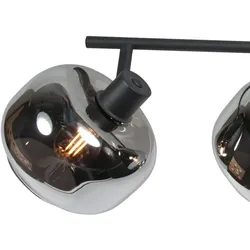 Mexlite Strahler 4-fl. "Tenebris" 4211ZW Schwarz + Rauchglas STE-4211ZW