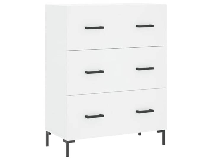 Fisinber Sideboard Weiß 69,5x34x90 cm Kommode mit 3 Schubladen Metallfüße Vielseitige Anrichte für Wohnzimmer und Schlafzimmer mit stabiler Oberplatte und Kippschutz für sicheres Wohnen.