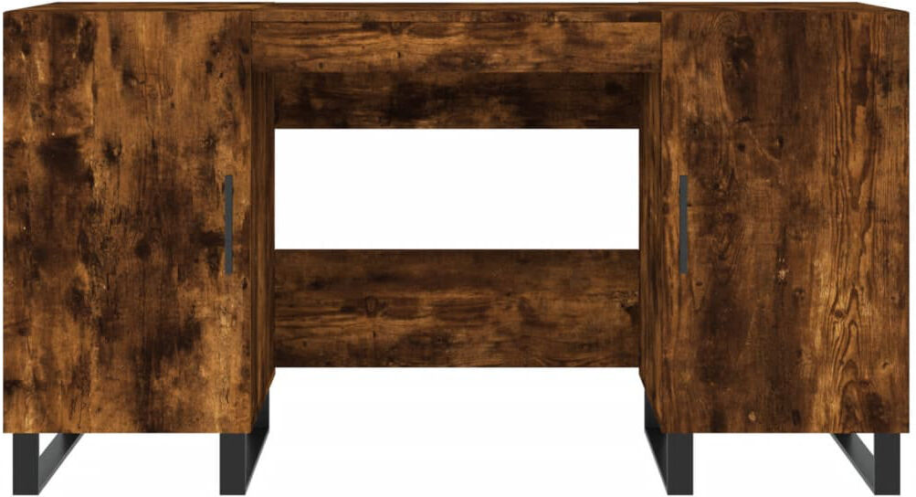 Brayden Studio Amear Iron Computer Desk Smoked Oak