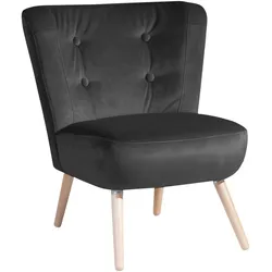 SESSEL Kassi Bezug Samtvelours Buche natur / anthrazit