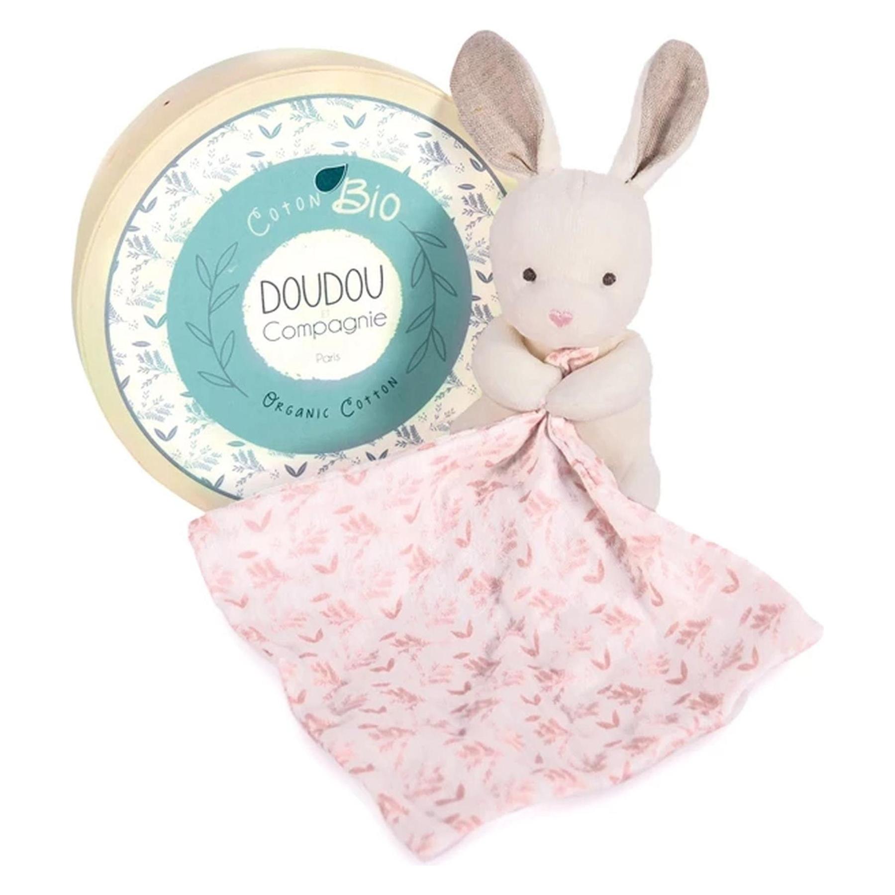 Doudou et Compagnie Bio Hase mit Schmusetuch,rosa 15cm (DC3960)