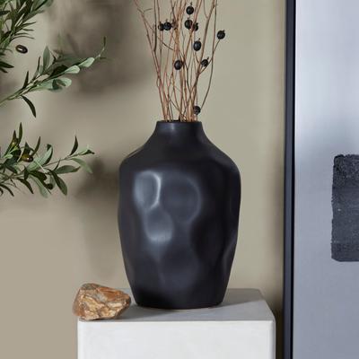 CosmoLiving by Cosmopolitan White or Black Ceramic Faceted Abstract Decorative Vase