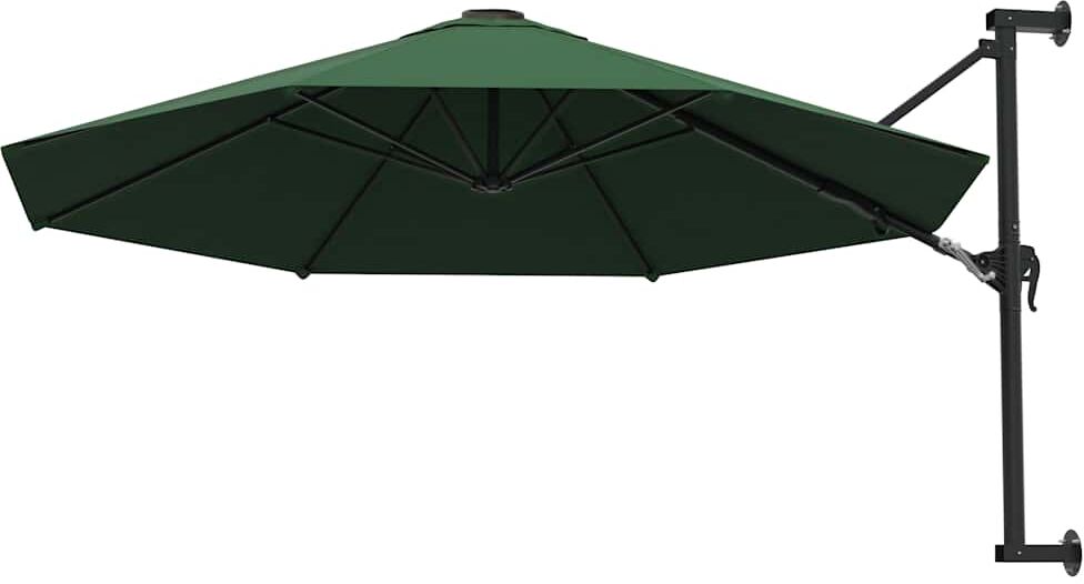 vidaXL Parasol mural avec mât métallique 300 cm Vert