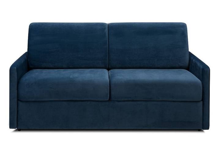 Canapé convertible velours 3 places bleu nuit