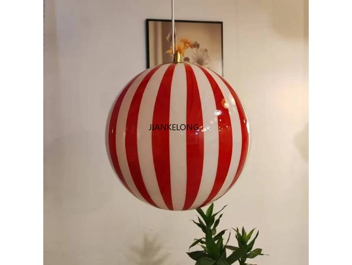 Lustre boule de sucette moderne chambre d'enfants suspension en verre pour chambre salon maison boutique décor Art LED lampe à suspension ronde