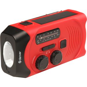 Denver Radio SCR-2010, Akku, Kurbel, USB, rot