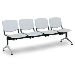 Kunststoff-Wartezimmerbank, Traversenbank SMILE, 4-sitzig, grau