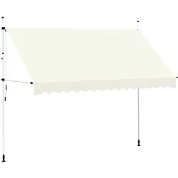 vidaXL Einziehbare Markise Handbetrieben 350 cm Cremeweiß