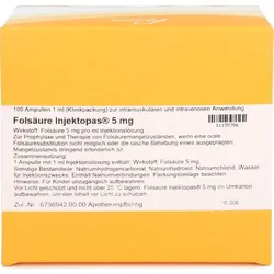 Folsäure Injektopas 5 mg 100 ST