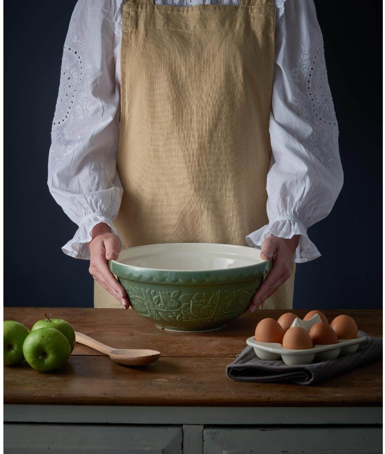 Mason Cash In The Forest 26cm Stoneware Mixing Bowl - Green, Owl
