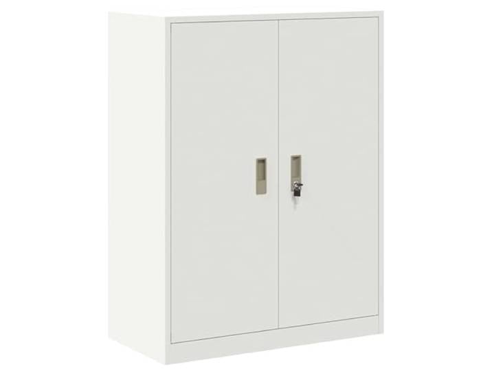 HGBNMER Aufbewahrungsschrank Weiß 80 x 40 x 105 cm Stahl Abschließbare Türen, pulverbeschichteter Stahl, pflegeleicht, Büroorganisation, Akten und Schreibwaren