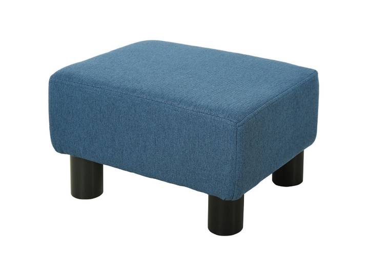 ComfortXL Pouf De-16384 gepolstert mit Leinenbezug Dunkelblau, Blau, 30x24x40 cm, Wohnzimmer, Sessel, Hocker & Hockerbänke, Poufs