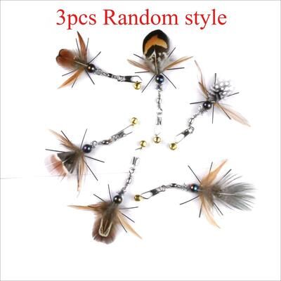 Inspired Living Interactive Insect Feather Cat Toy Replacement Heads 3pcs Random Style