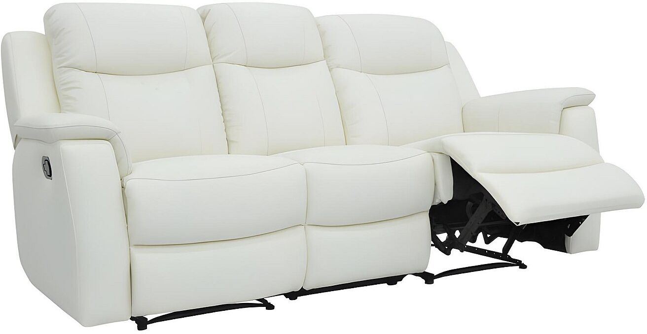 Vente-unique Relaxsofa Leder 3-Sitzer - Elfenbeinfarben - EVASION