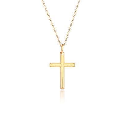 Lange Kette KUZZOI "Halskette Herren mit Kreuz Oxidiert Massiv 925 Silber" Gr. 60, gold, Halsketten, Herren, ohne Stein, Silber 925 (Sterlingsilber)