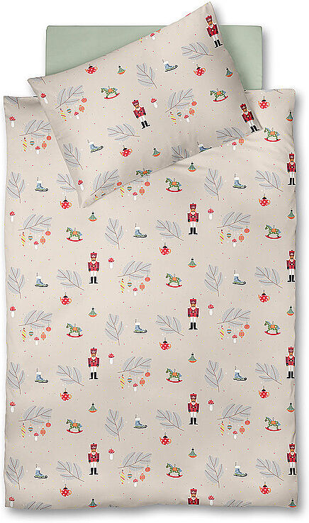 FLEURESSE Flanell Bettwäsche 70x90cm/140x200cm ASPEN Sand beige EG
