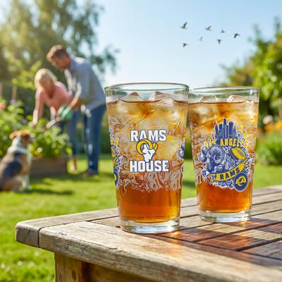 Evergreen Los Angeles Rams 16 oz Pint Glasses, Set of 2 - 16 oz