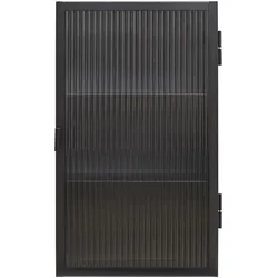 En.Casa, Regal, Hängeschrank Zundert mit geriffelter Glastür 60x35x15 cm Stahl Schwarz (35 x 15 x 60 cm)