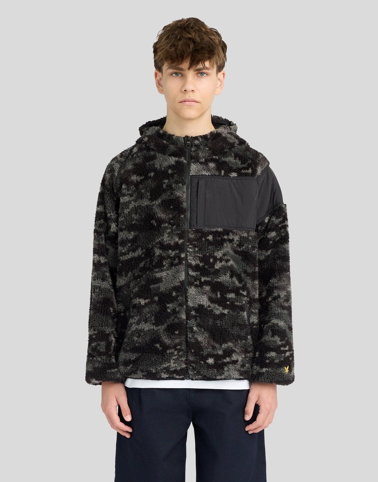 Pixel-Print Wendbare Fleecejacke