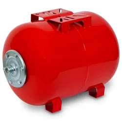 EBERTH Ausdehnungsgefäß 50L, 6 bar, Druckkessel, 1" Anschluss, für Hauswasserwerk, Brunnenpumpe, lackierter Stahl, Horizontal, 0,9mm Wandstärke