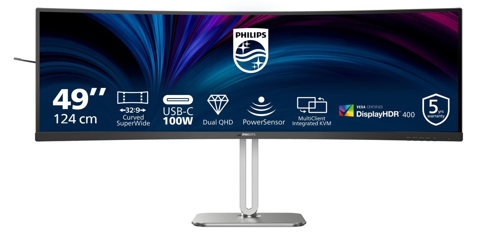 Philips 5000 series 49B2U5900C/00, 124 cm (48.8"), 5120 x 1440 Pixel, Dual QHD, LCD, 4 ms, Schwarz