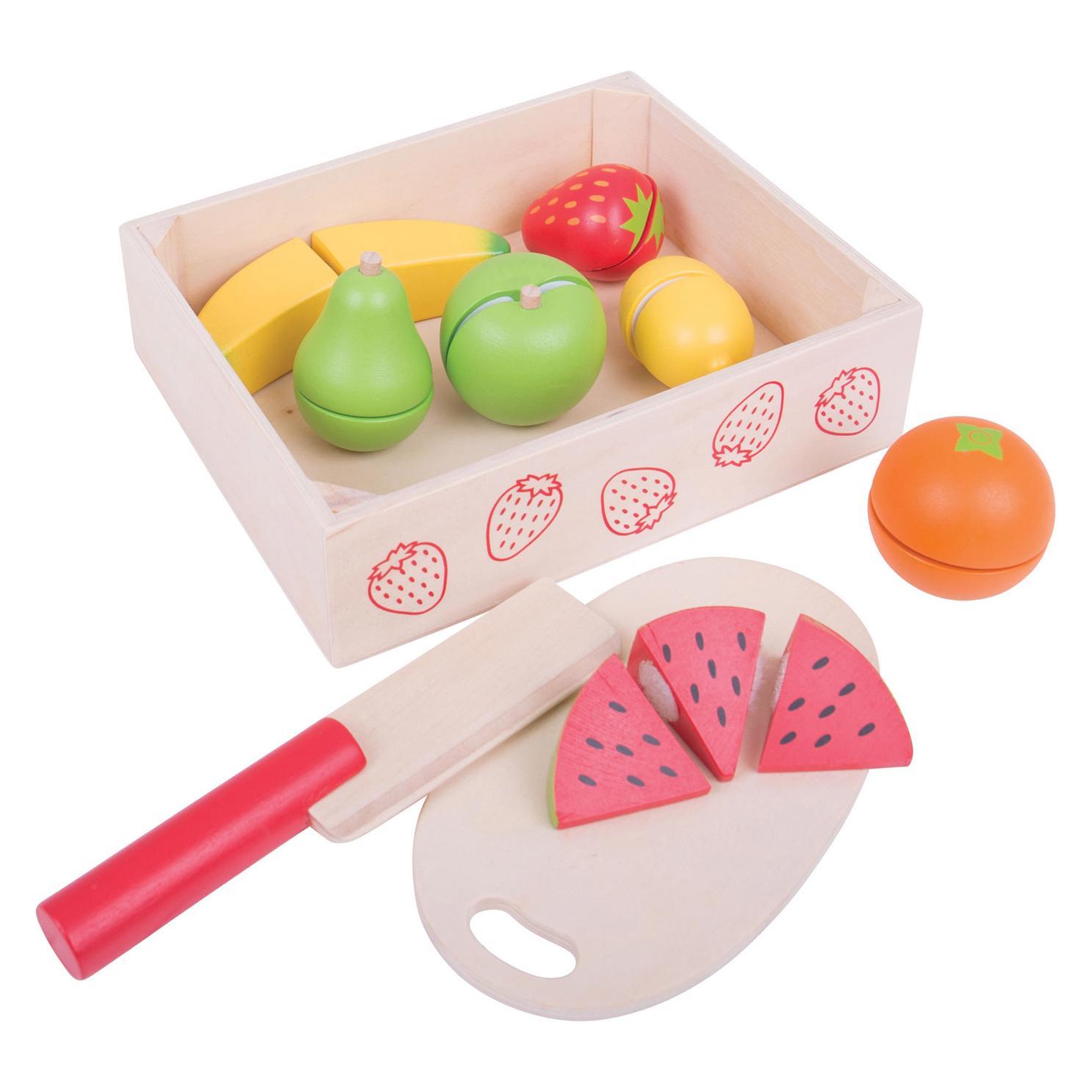 Bigjigs Holzkiste mit Schnitt Obst (BJ472)