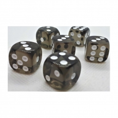 Dice4friends Würfelset D6 Transparent - Black (12) 283615