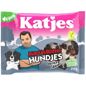 Katjes Lakritz Martin Rütter Hundjes, süß & würzig, vegan, ohne künstliche Farbstoffe, 210 g