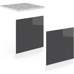 Vicco Frontblende R-Line, Geschirrspülerblende, Schwarz, Weiss