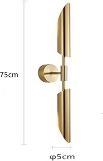 Inspire Curations Modern Luxury Gold Inclined Tube Wall Sconce model B cold White 6000k