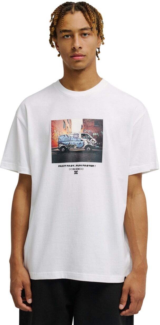 T-Shirt DC SHOES "DC Painted Van", Herren, Gr. L, weiss (weiß), Obermaterial: 75% Baumwolle, 25% Baumwolle., Shirts T-Shirt weiß L